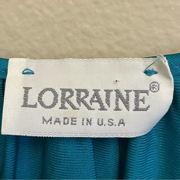 Vintage M Lauren Lorraine green chemise button down lace pajama - Picture 4 of 9